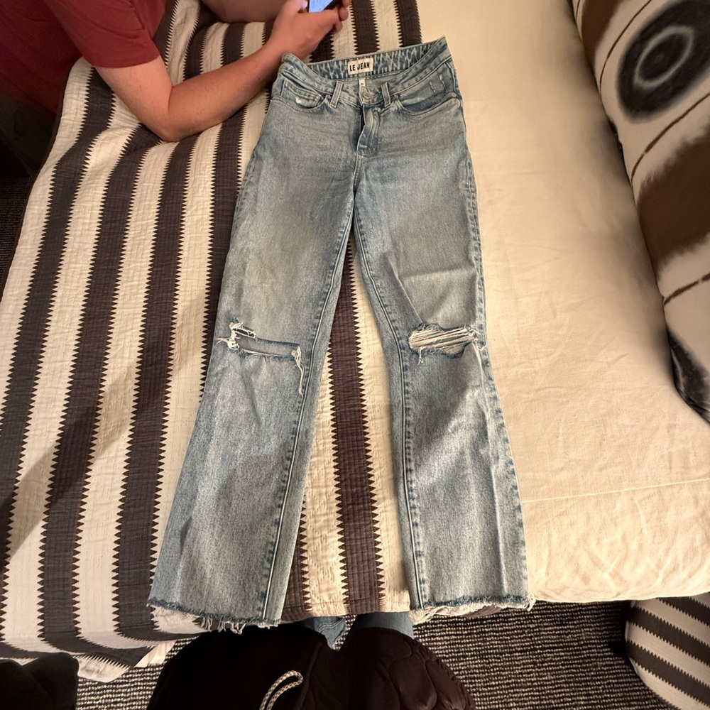 Le Jean distressed jeans, straight leg